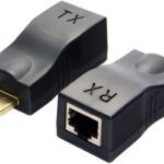 Adattatore Convertitore Extender cat5e/cat6 30mt Ethernet di Rete da HDMI Maschio a RJ45 femmina | Extender HDMI Trasmissione 1080p Tramite CAT5e CAT6, Per Supportare HDTV PS4 STB 4K 2K