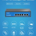4 Port PoE Switch, 2 Port Uplink, Power Over Ethernet 802.3af/at 78W, Unmanaged Metal Smart Desktop Network Switch