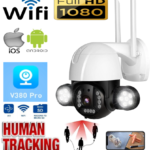 1080P Proiettore Smart P2P Outdoor 360 Auto Tracking Network IP Camera 3MP V380 Pro APP Wireless WIFI PTZ Camera 3MP