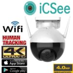TELECAMERA WIFI IP CAM 4 MPX ROBOTIZZATA AUTOTRACKING VISIONE NOTTURNA A COLORI SENSORE DI MOVIMENTO