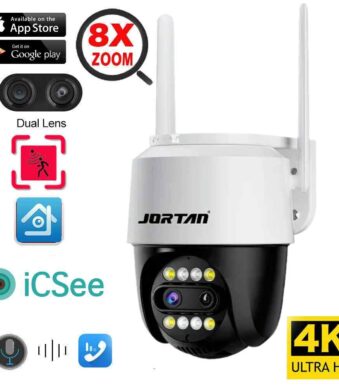 TELECAMERA ESTERNA WIRELESS APP ICSEE PTZ VIDEOSORVEGLIANZA WIFI FULL HD ZOOM 8X